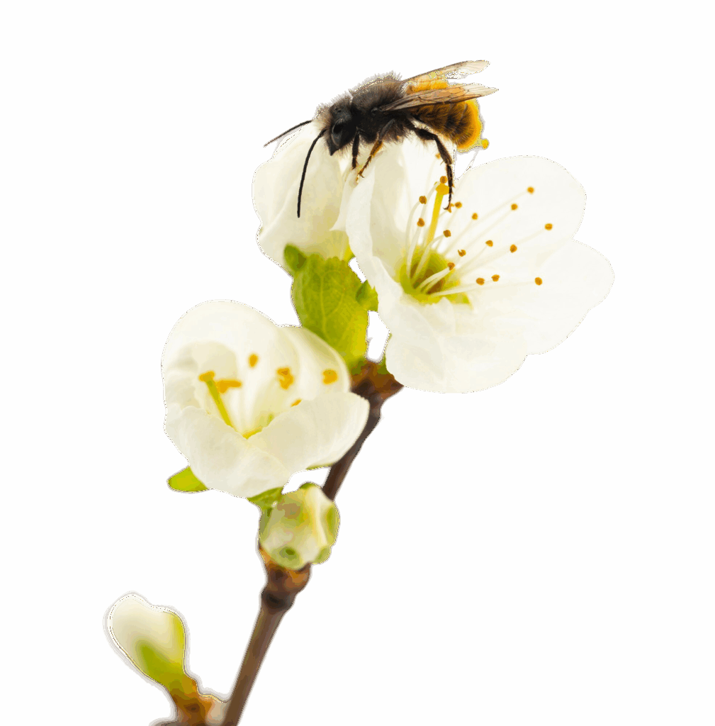 Abeille pollinisatrice fleur